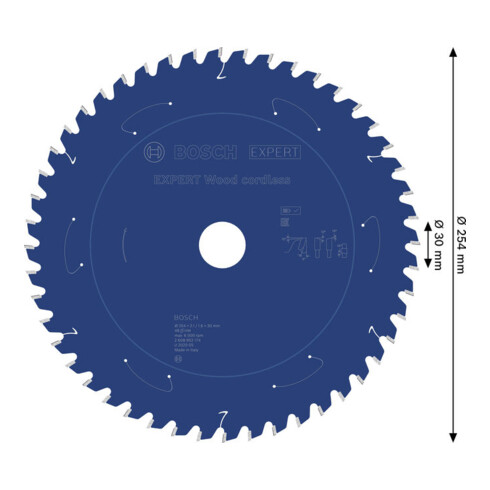 Bosch EXPERT Lama per sega circolare legno, 254x30 mm, Z48