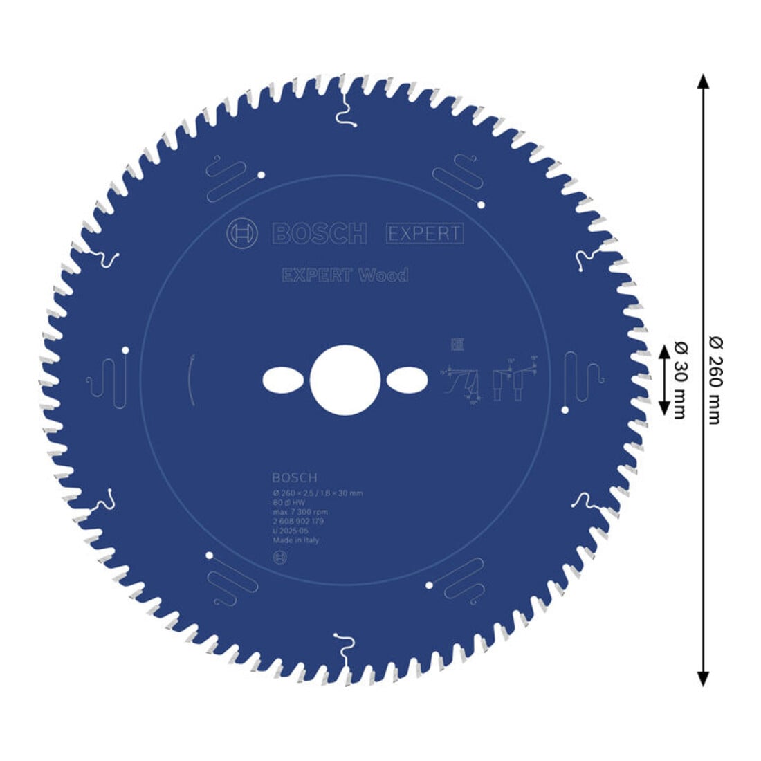 Bosch EXPERT Lama per sega circolare legno, 260x30 mm, Z80