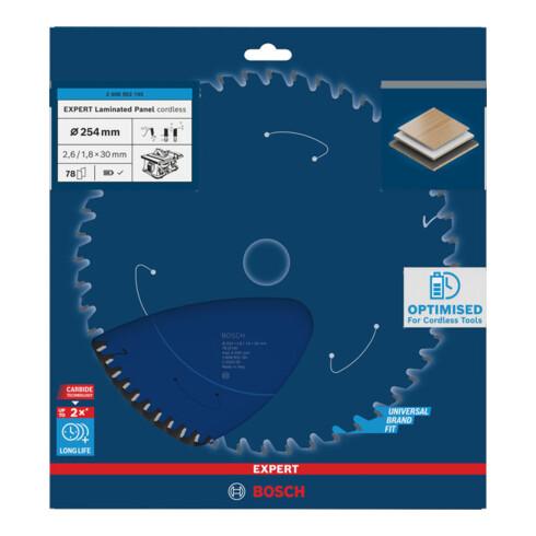 Bosch EXPERT Lama per sega circolare pannelli laminati, 254x30 mm, Z78