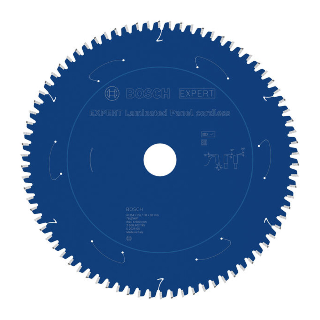 Bosch EXPERT Lama per sega circolare pannelli laminati, 254x30 mm, Z78
