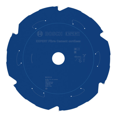 Bosch EXPERT Lama per sega circolare per cemento fibrocemento, 250x2,2x30 mm, Z6