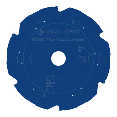 Bosch EXPERT Lama per sega circolare per fibrocemento, 216x2x30 mm, Z6