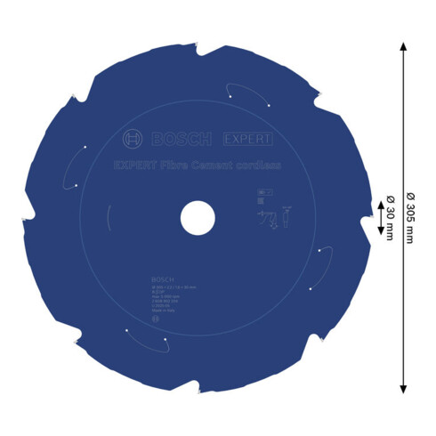 Bosch EXPERT Lama per sega circolare per fibrocemento, 305x2,2x30 mm, Z8