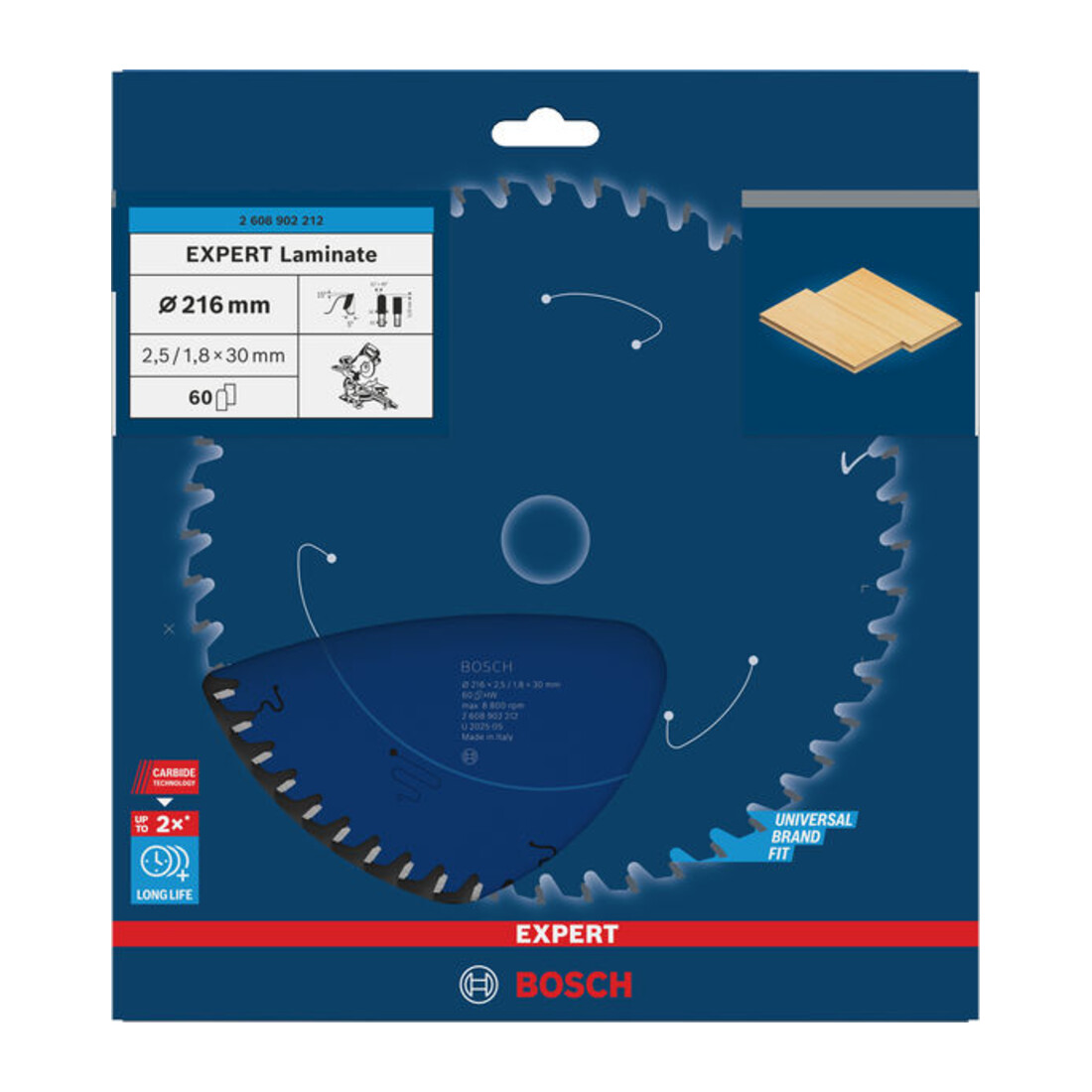 Bosch EXPERT Lama per sega circolare per laminato, 216x30 mm, Z60