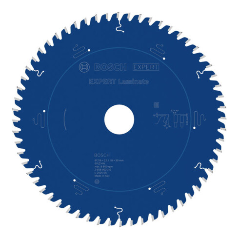 Bosch EXPERT Lama per sega circolare per laminato, 216x30 mm, Z60