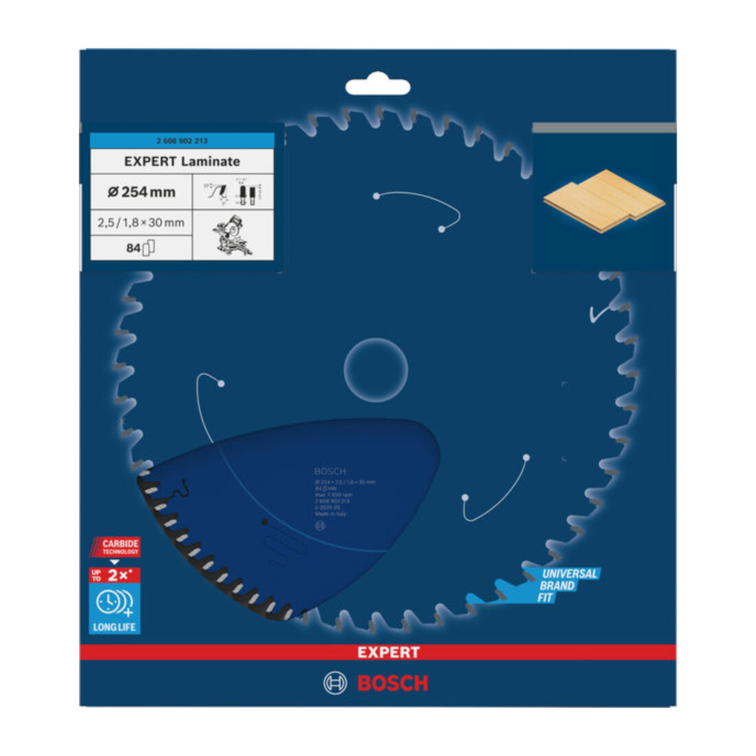 Bosch EXPERT Lama per sega circolare per laminato, 254x30 mm, Z84