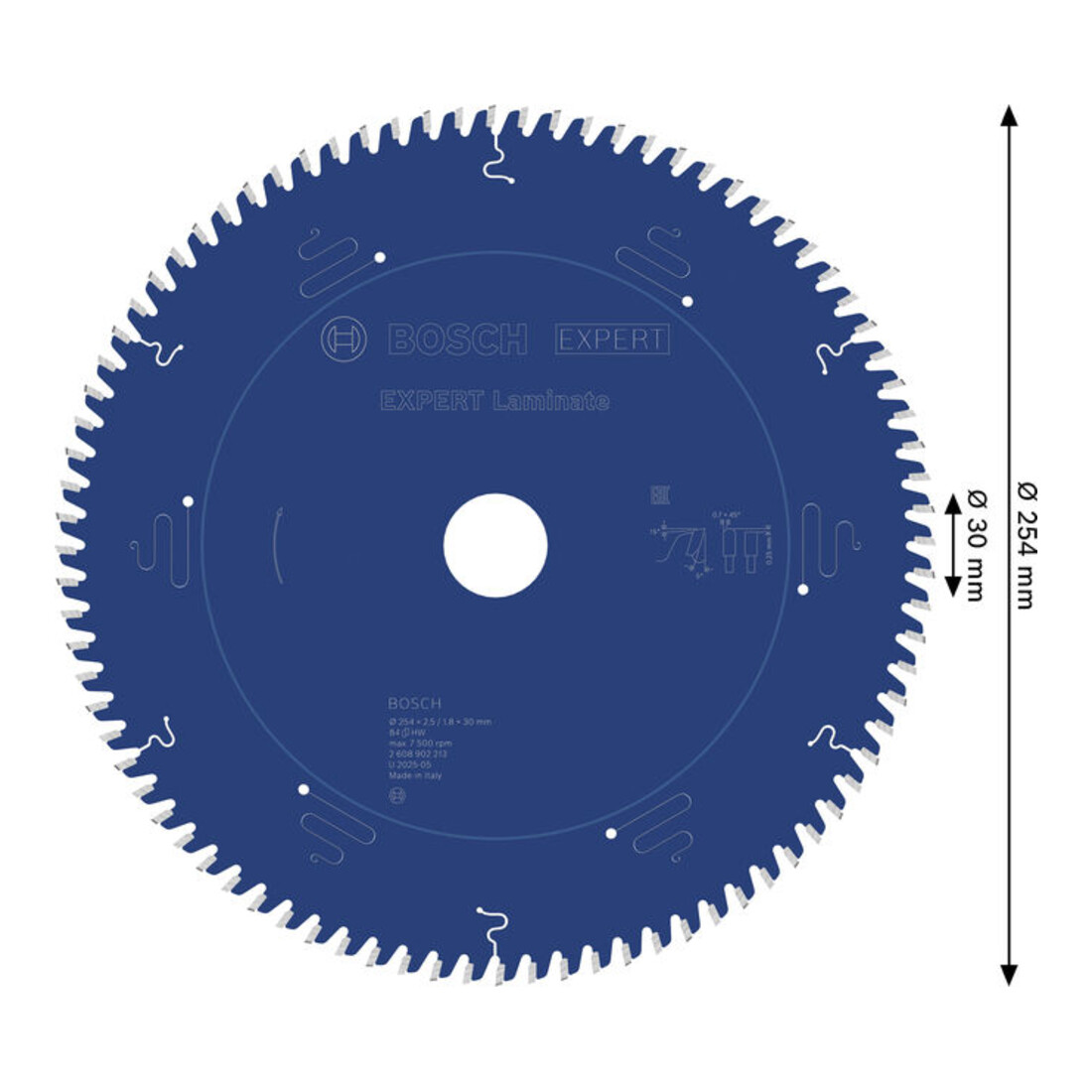Bosch EXPERT Lama per sega circolare per laminato, 254x30 mm, Z84