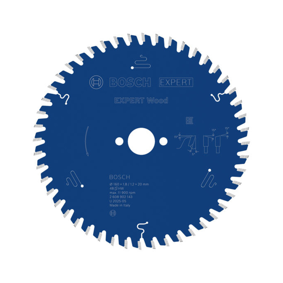 Bosch EXPERT Lama per sega circolare per legno, 160x1,8x20 mm, Z48