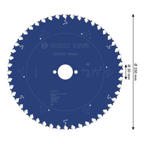 Bosch EXPERT Lama per sega circolare per legno, 230x30 mm, Z48