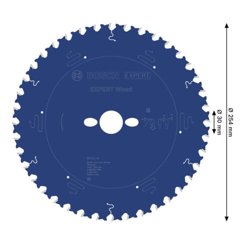 Bosch EXPERT Lama per sega circolare per legno, 254x2,4x30 mm, Z40