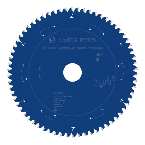 Bosch EXPERT Lama per sega circolare per pannelli laminati, 210x2,1x30 mm, Z66
