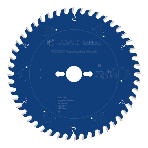 Bosch EXPERT Lama per sega circolare per pannelli laminati, 250x30 mm, Z48