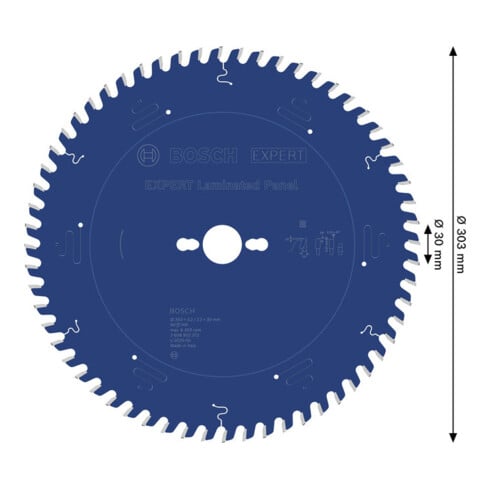 Bosch EXPERT Lama per sega circolare per pannelli laminati, 303x30 mm, Z60