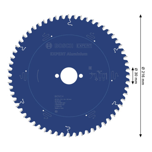 Bosch EXPERT Lame de scie circulaire aluminium, 216x30 mm, Z60
