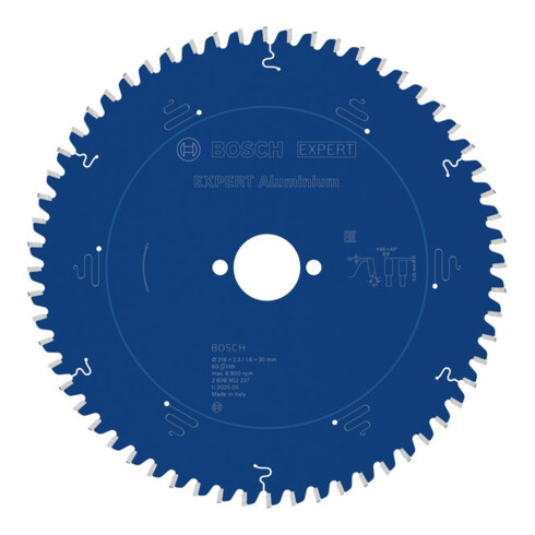 Bosch EXPERT Lame de scie circulaire aluminium, 216x30 mm, Z60
