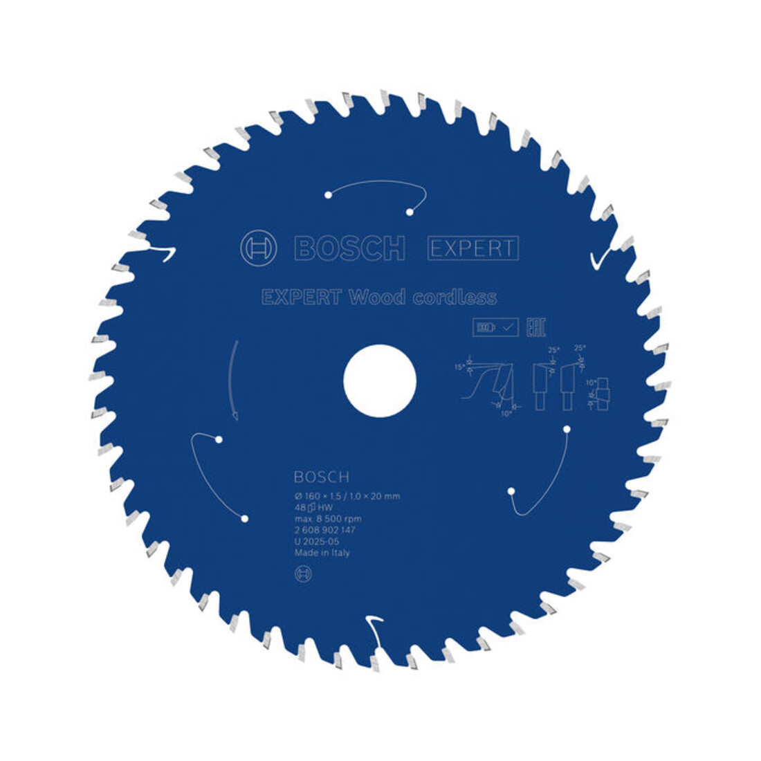 Bosch EXPERT Lame de scie circulaire bois, 160x1,45x20 mm, Z48