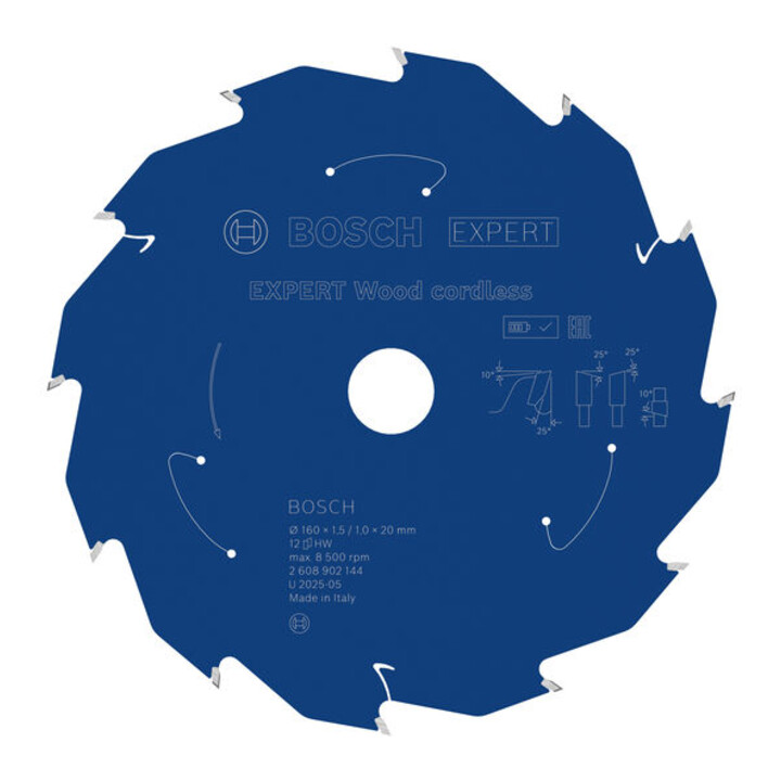 Bosch EXPERT Lame de scie circulaire bois, 160x20 mm, Z12