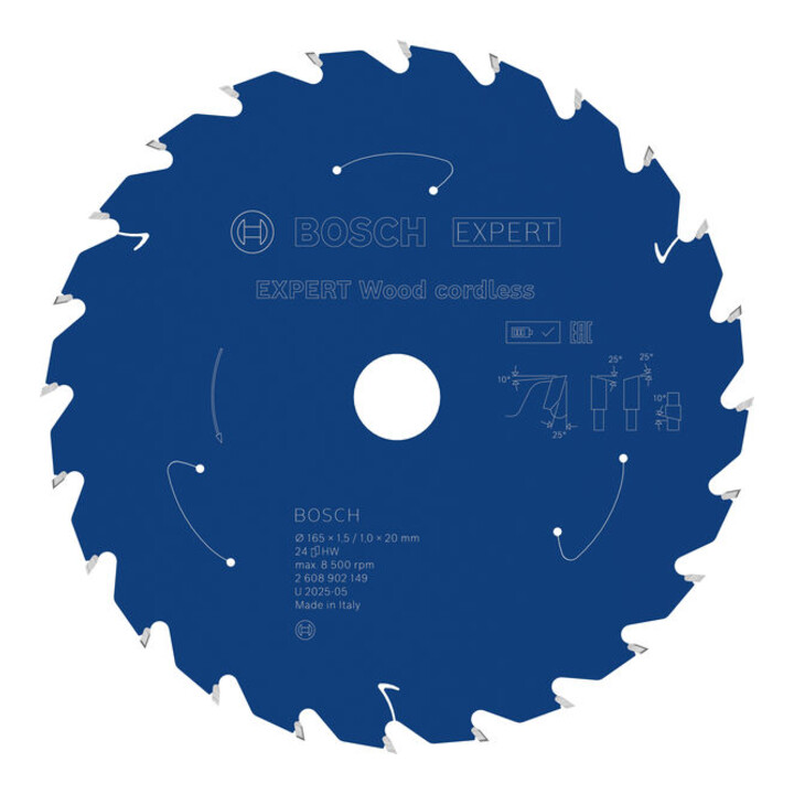 Bosch EXPERT Lame de scie circulaire bois, 165x1,45x20 mm, Z24