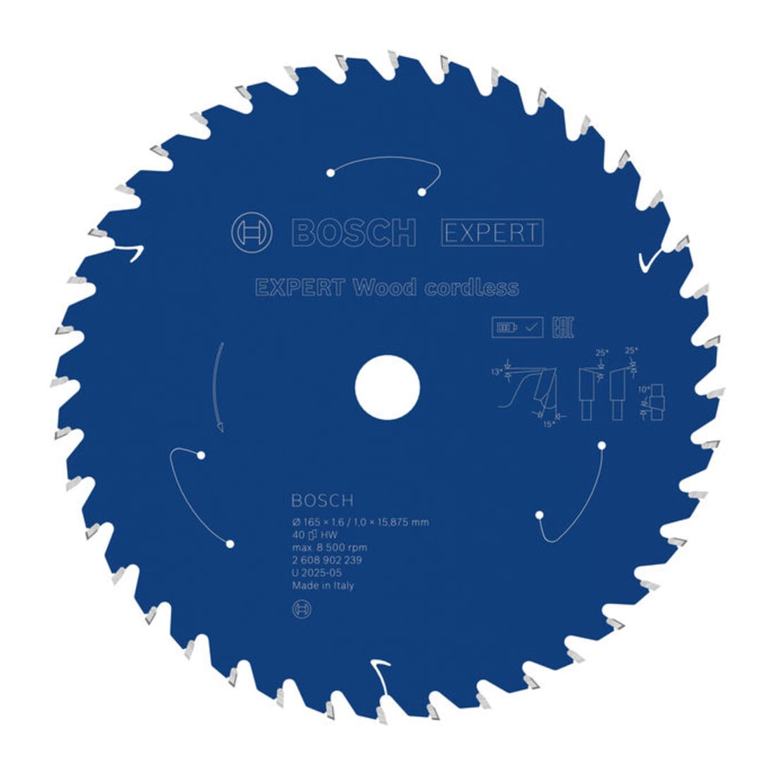 Bosch EXPERT Lame de scie circulaire bois, 165×15,875 mm, Z40