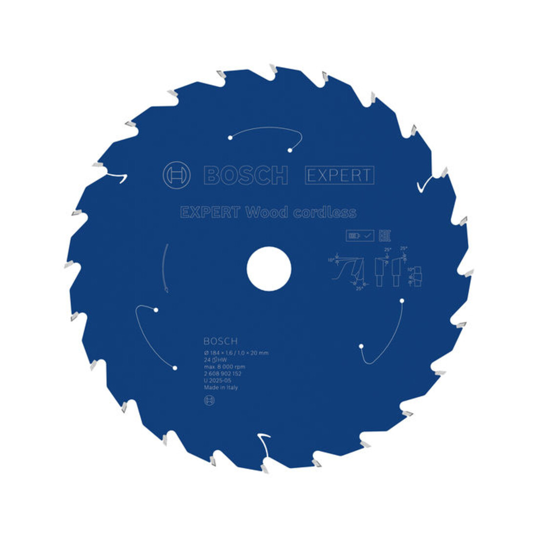 Bosch EXPERT Lame de scie circulaire bois, 184x20 mm, Z24