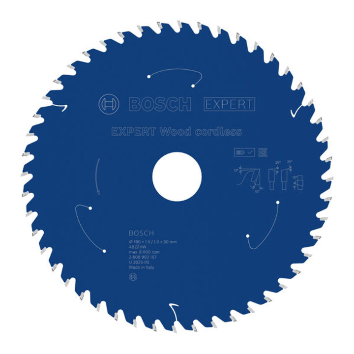 Bosch EXPERT Lame de scie circulaire bois, 190x1,45x30 mm, Z48