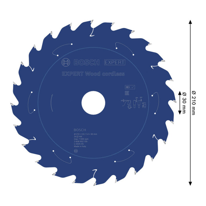 Bosch EXPERT Lame de scie circulaire bois, 210x30 mm, Z24