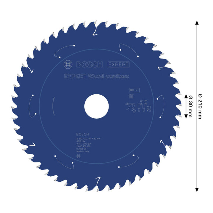 Bosch EXPERT Lame de scie circulaire bois, 210x30 mm, Z48