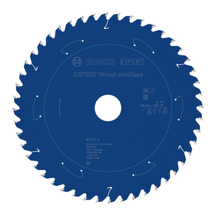 Bosch EXPERT Lame de scie circulaire bois, 216x1,7x30 mm, Z48, angle de coupe 15°