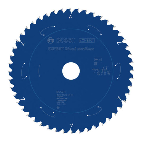 Bosch EXPERT Lame de scie circulaire bois, 216x1,7x30 mm, Z48, angle de dépouille 5°
