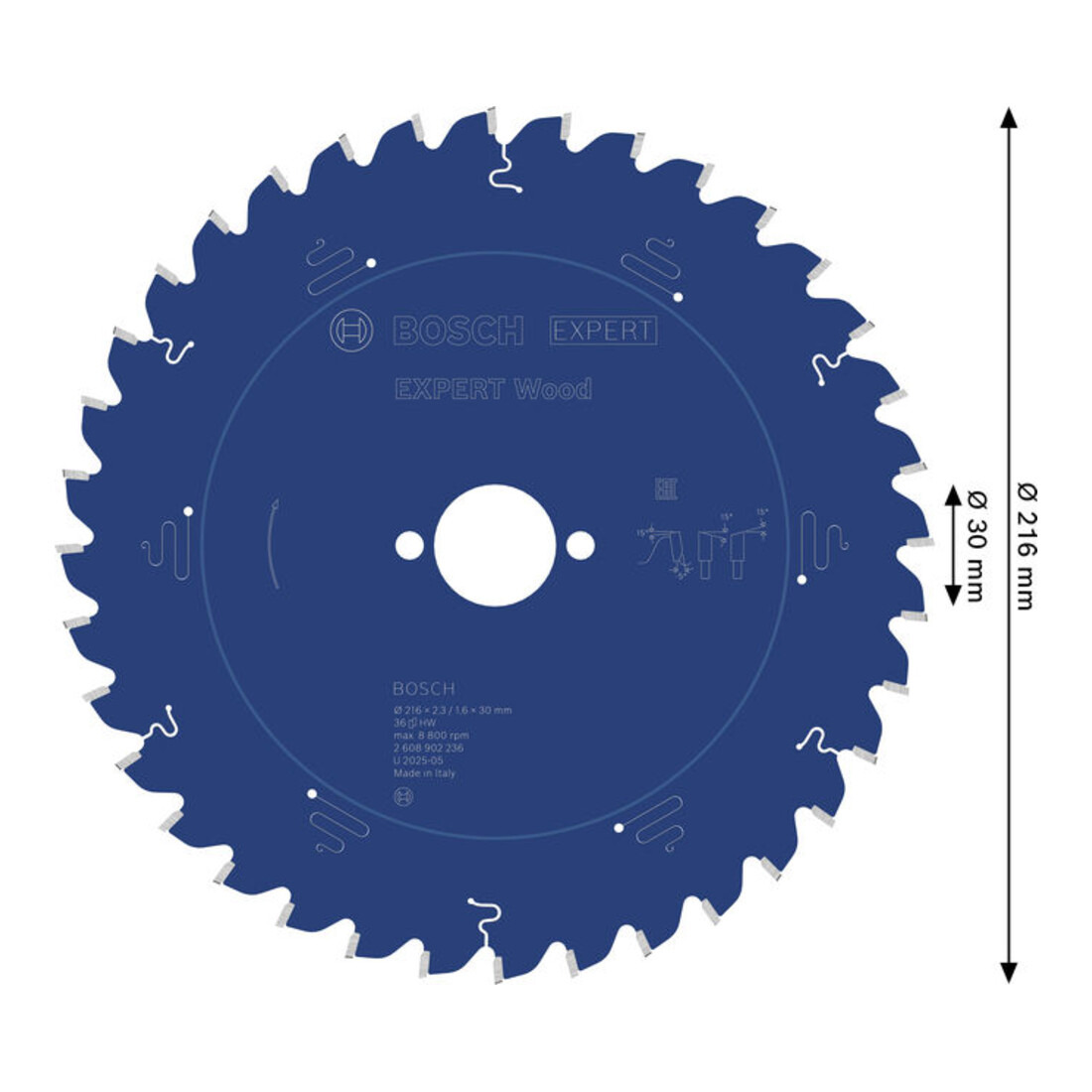 Bosch EXPERT Lame de scie circulaire bois, 216x30 mm, Z36