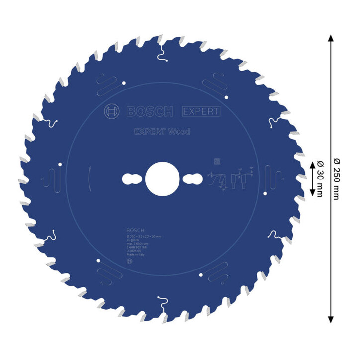 Bosch EXPERT Lame de scie circulaire bois, 250x3,2x30 mm, Z40