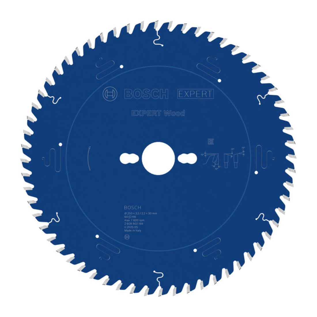 Bosch EXPERT Lame de scie circulaire bois, 250x3,2x30 mm, Z60