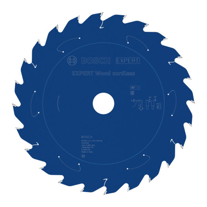 Bosch EXPERT Lame de scie circulaire bois, 254x2,1x30 mm, Z24, angle de dent 25°