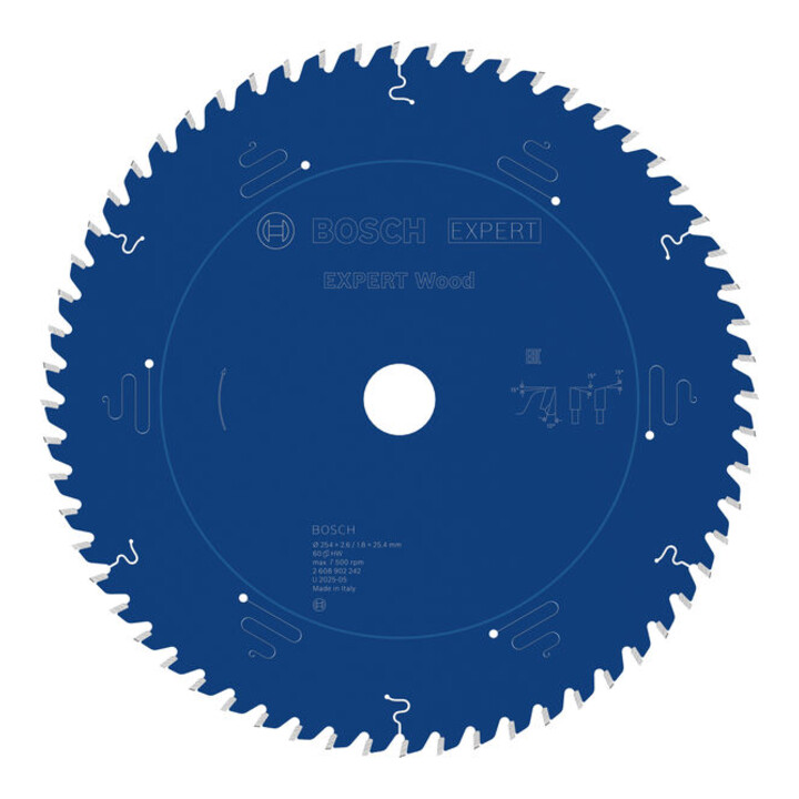 Bosch EXPERT Lame de scie circulaire bois, 254x25,4 mm, Z60