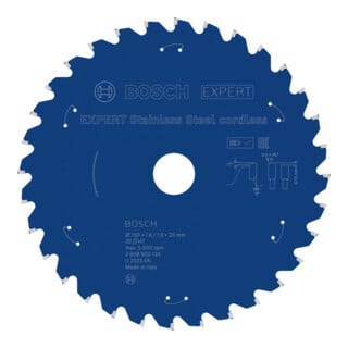 Bosch EXPERT Lame de scie circulaire en acier inoxydable, 150x20 mm, Z32