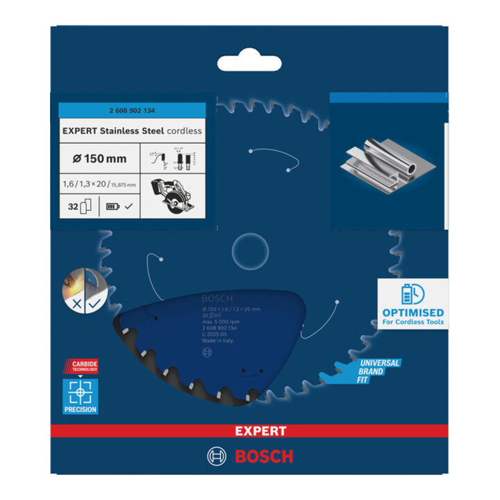 Bosch EXPERT Lame de scie circulaire en acier inoxydable, 150x20 mm, Z32