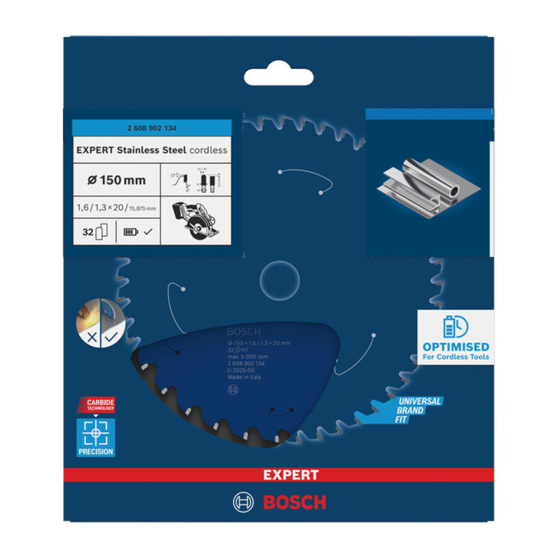 Bosch EXPERT Lame de scie circulaire en acier inoxydable, 150x20 mm, Z32