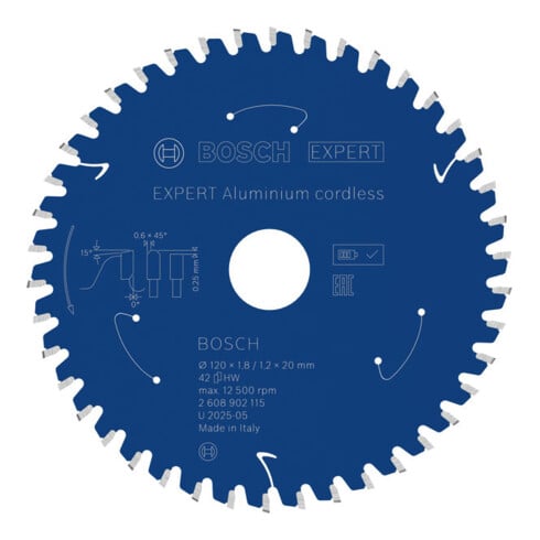 Bosch EXPERT Lame de scie circulaire en aluminium, 120x20 mm, Z42