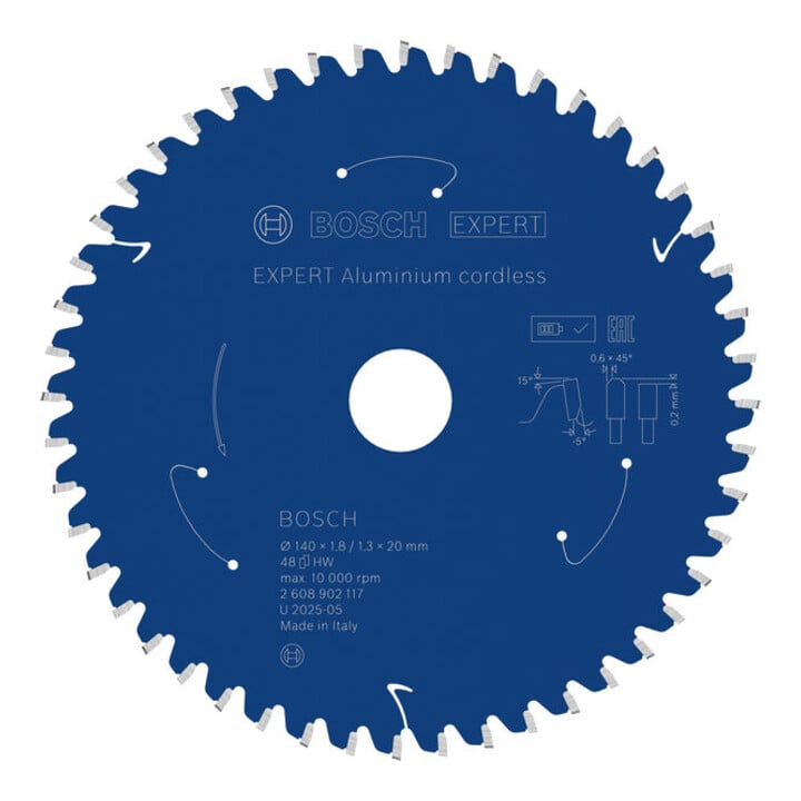 Bosch EXPERT Lame de scie circulaire en aluminium, 140x20 mm, Z48