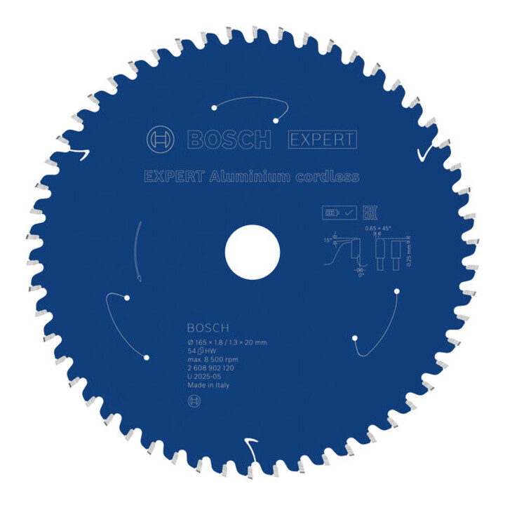 Bosch EXPERT Lame de scie circulaire en aluminium, 165x20 mm, Z54