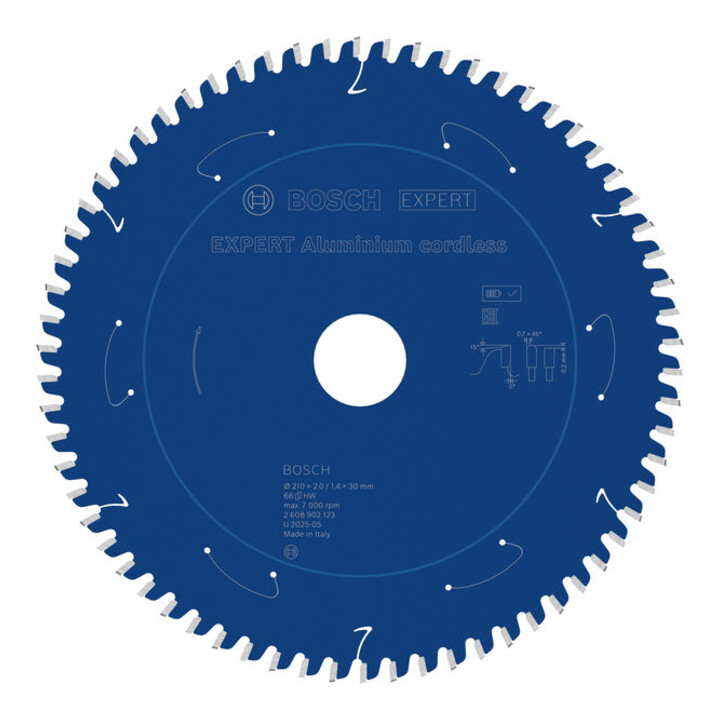 Bosch EXPERT Lame de scie circulaire en aluminium, 210x30 mm, Z66