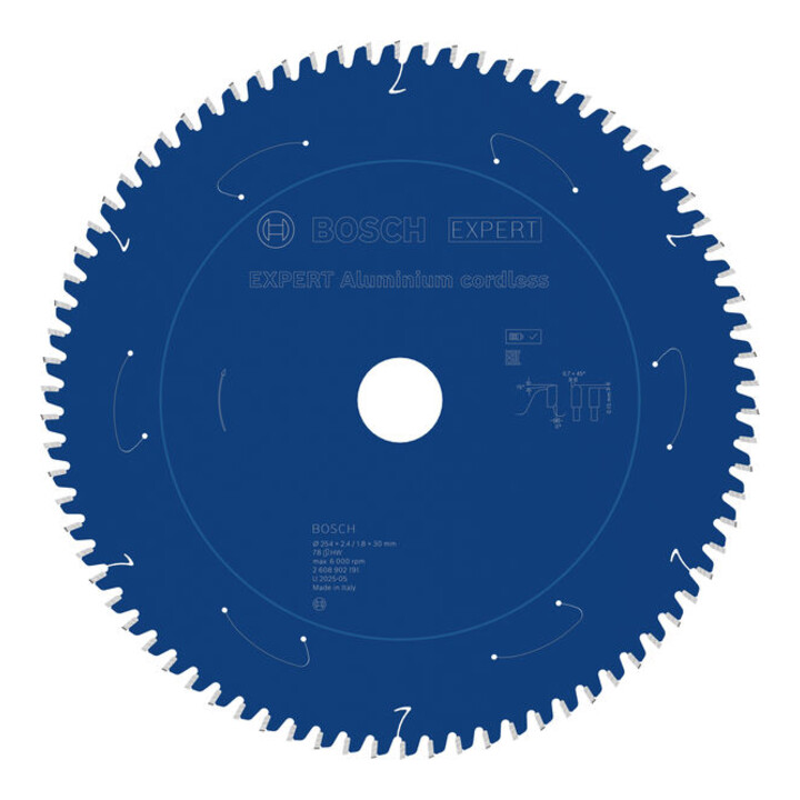 Bosch EXPERT Lame de scie circulaire en aluminium, 254x30 mm, Z78
