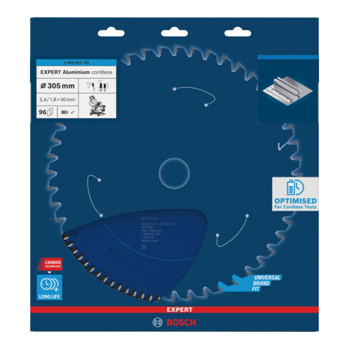 Bosch EXPERT Lame de scie circulaire en aluminium, 305x30x2,4 mm, Z96