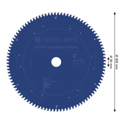 Bosch EXPERT Lame de scie circulaire en aluminium, 305x30x2,4 mm, Z96