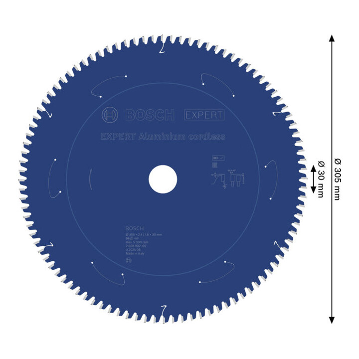 Bosch EXPERT Lame de scie circulaire en aluminium, 305x30x2,4 mm, Z96