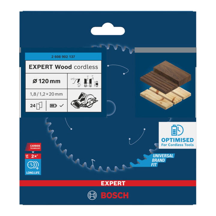 Bosch EXPERT Lame de scie circulaire pour bois, 120x20 mm, Z24