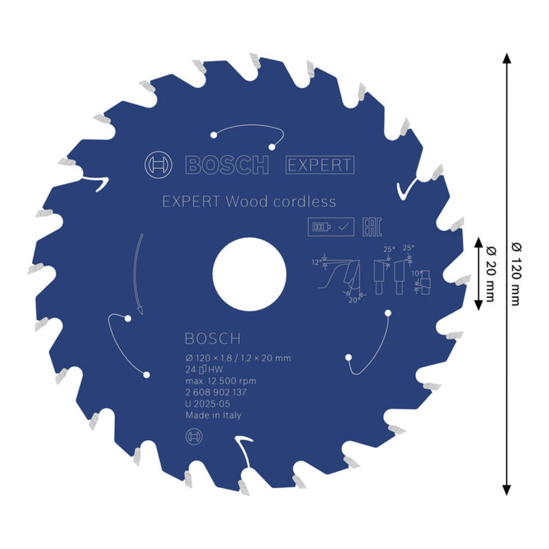 Bosch EXPERT Lame de scie circulaire pour bois, 120x20 mm, Z24