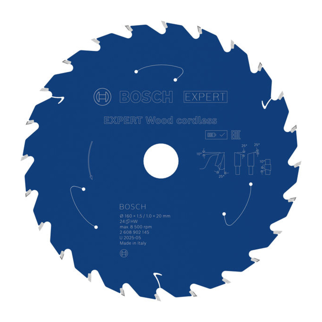 Bosch EXPERT Lame de scie circulaire pour bois, 160x1,45x20 mm, Z24