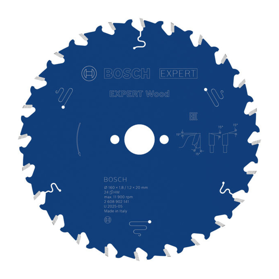 Bosch EXPERT Lame de scie circulaire pour bois, 160x1,8x20 mm, Z24