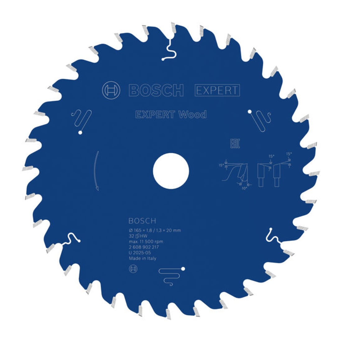 Bosch EXPERT Lame de scie circulaire pour bois, 165x20 mm, Z32